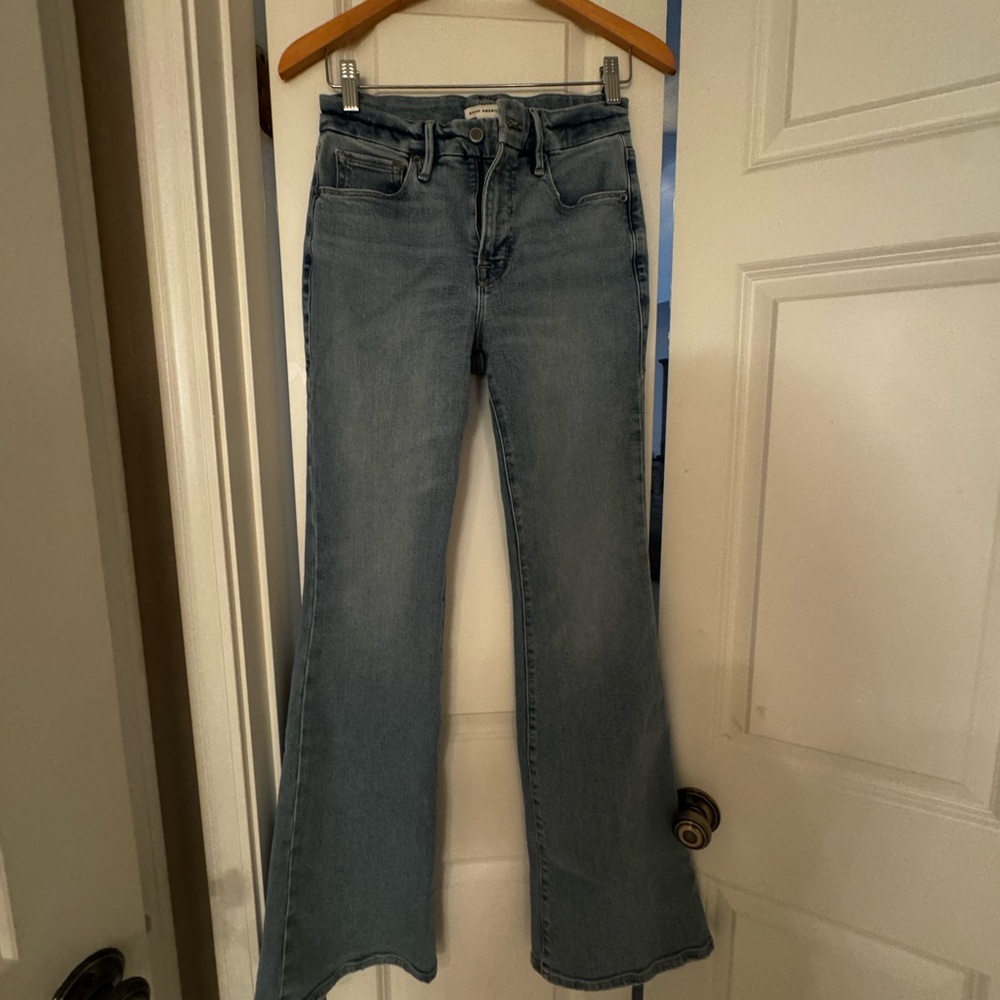 Good American Light Blue Flare Jeans
